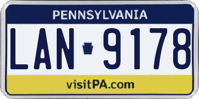PA license plate LAN9178