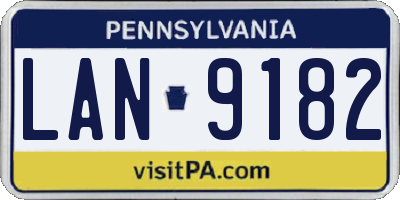 PA license plate LAN9182