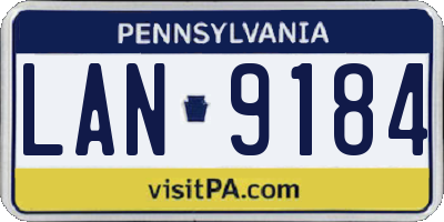 PA license plate LAN9184