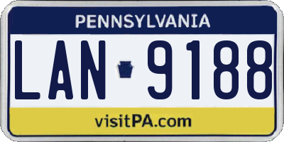 PA license plate LAN9188