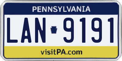 PA license plate LAN9191