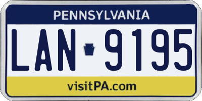 PA license plate LAN9195
