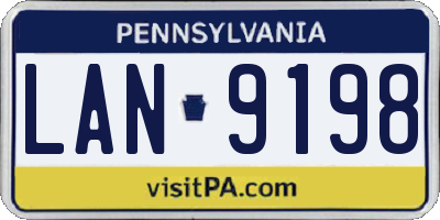 PA license plate LAN9198