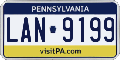PA license plate LAN9199