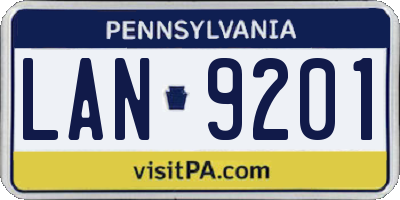 PA license plate LAN9201