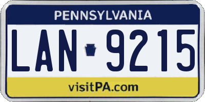 PA license plate LAN9215