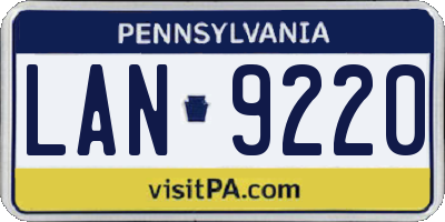 PA license plate LAN9220