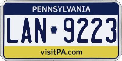 PA license plate LAN9223