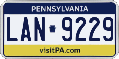 PA license plate LAN9229