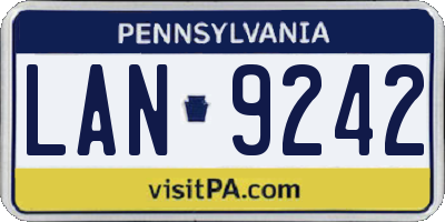 PA license plate LAN9242
