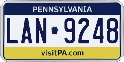 PA license plate LAN9248