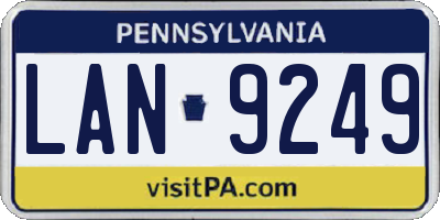 PA license plate LAN9249