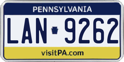 PA license plate LAN9262