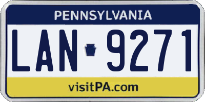 PA license plate LAN9271