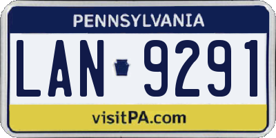 PA license plate LAN9291