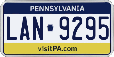 PA license plate LAN9295