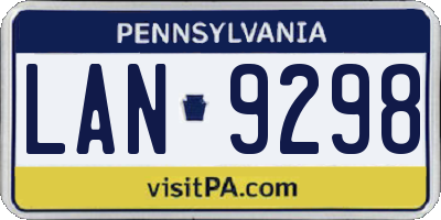 PA license plate LAN9298