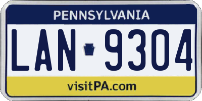 PA license plate LAN9304