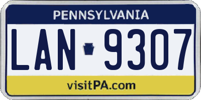 PA license plate LAN9307
