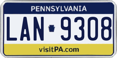 PA license plate LAN9308