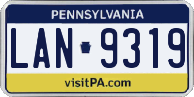 PA license plate LAN9319