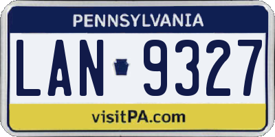 PA license plate LAN9327