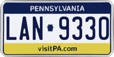 PA license plate LAN9330