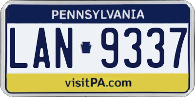 PA license plate LAN9337