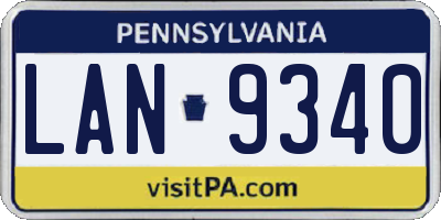 PA license plate LAN9340