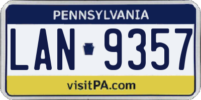 PA license plate LAN9357