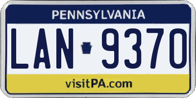 PA license plate LAN9370