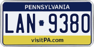 PA license plate LAN9380