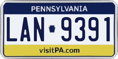 PA license plate LAN9391