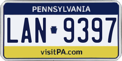 PA license plate LAN9397