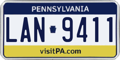 PA license plate LAN9411