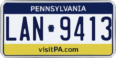 PA license plate LAN9413