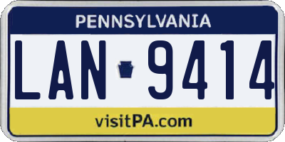 PA license plate LAN9414