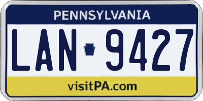PA license plate LAN9427