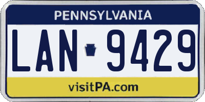 PA license plate LAN9429