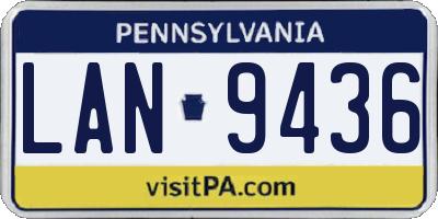 PA license plate LAN9436