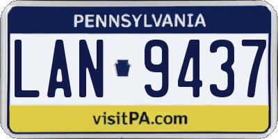 PA license plate LAN9437