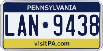 PA license plate LAN9438