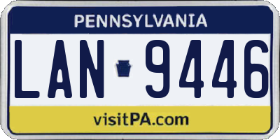 PA license plate LAN9446