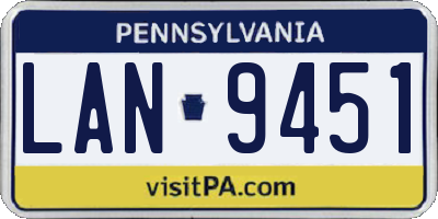 PA license plate LAN9451