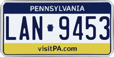 PA license plate LAN9453