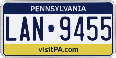 PA license plate LAN9455