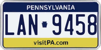 PA license plate LAN9458