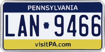 PA license plate LAN9466