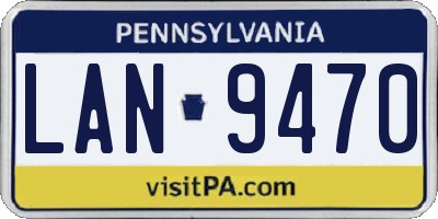 PA license plate LAN9470