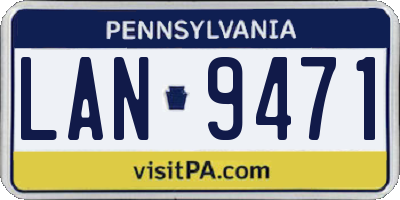 PA license plate LAN9471